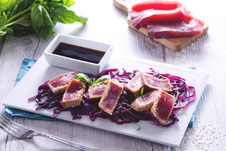 Thunfisch glasiert mit Sojasoße