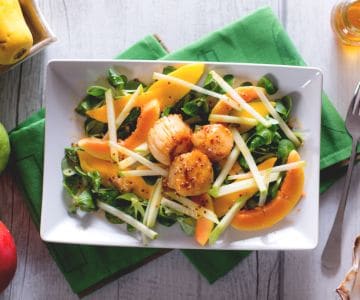 Jakobsmuscheln mit Fruchtsalat