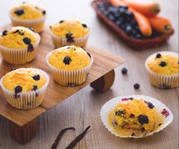 Möhren-Heidelbeer-Muffins