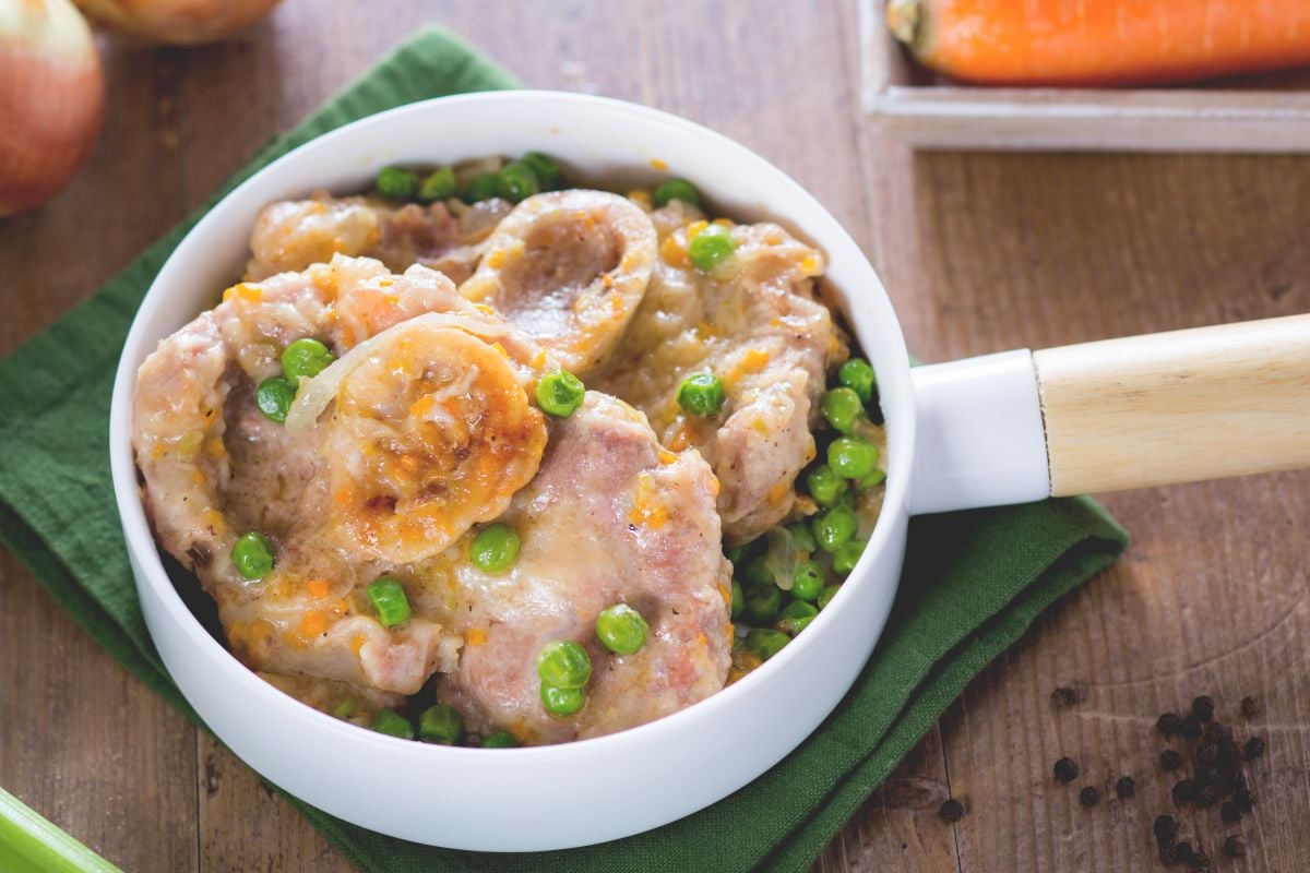 Ossobuco mit Erbsen
