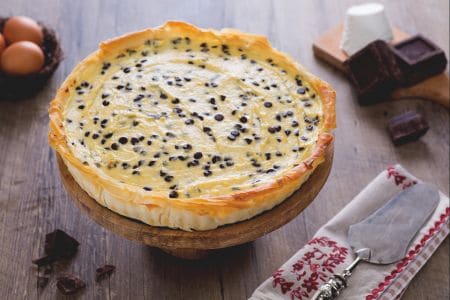 Filo-Teig-Torte mit Ricotta und Schokolade