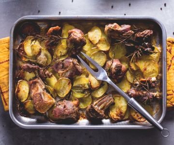 Gebratenes Zicklein mit Kartoffeln