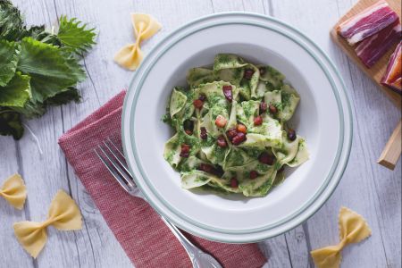 Farfalle mit Brennnesselpesto