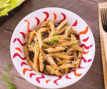 Pasta mit Sellerie, Fenchel und Taggiasca-Oliven