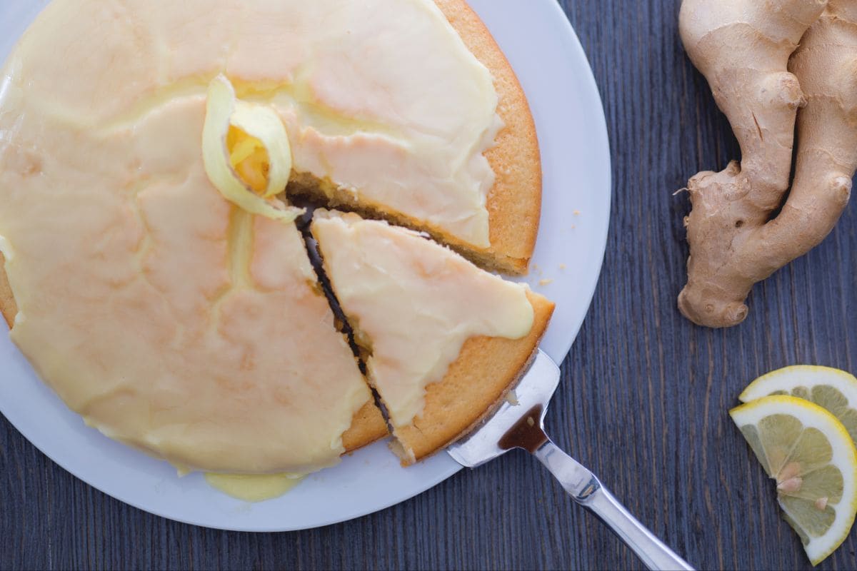 Wasser-Zitronen-Ingwer-Kuchen