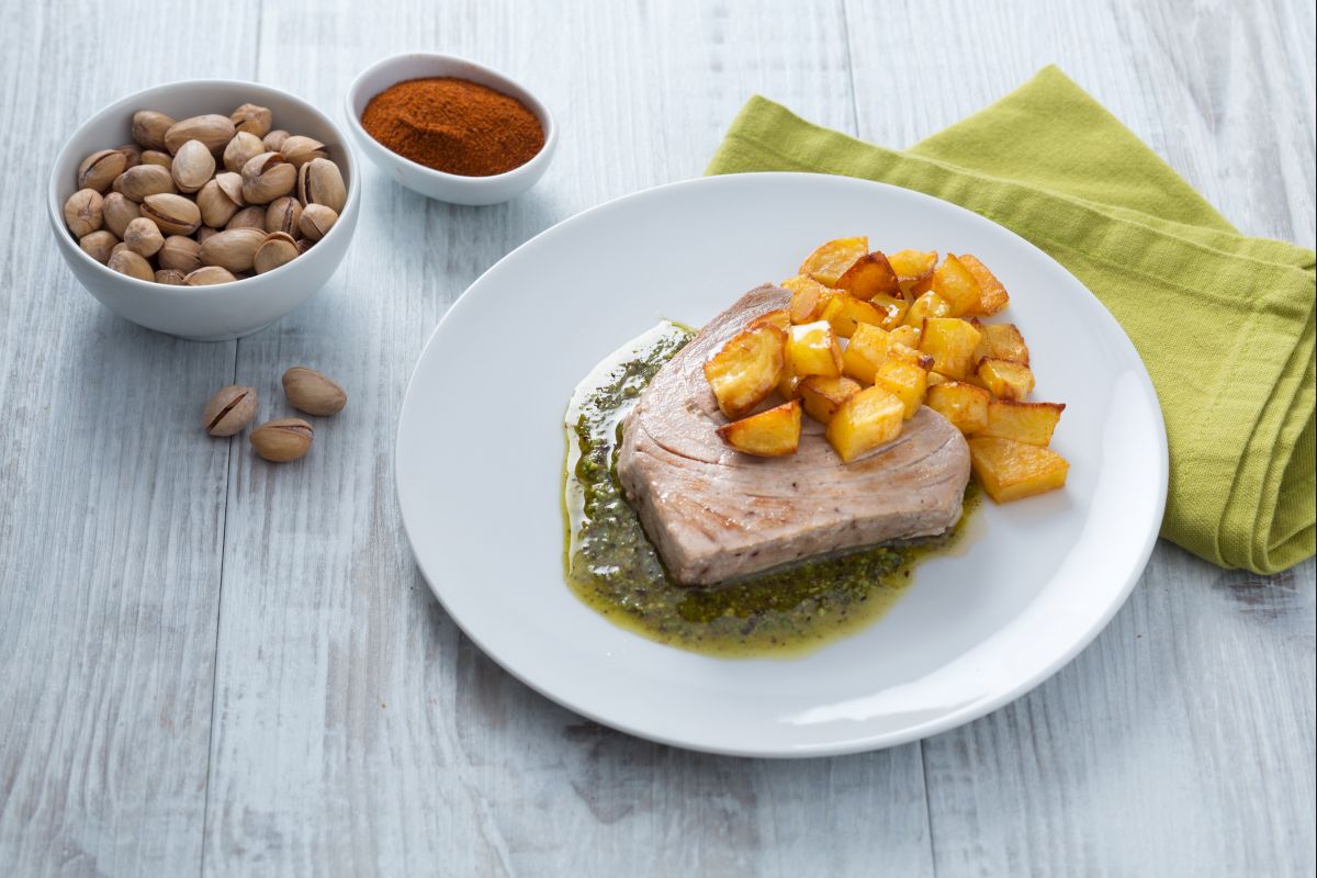 Thunfischfilet mit Pistazienpesto