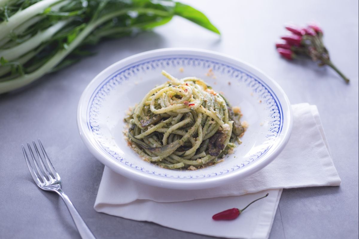 Nudeln mit gekochten Puntarelle