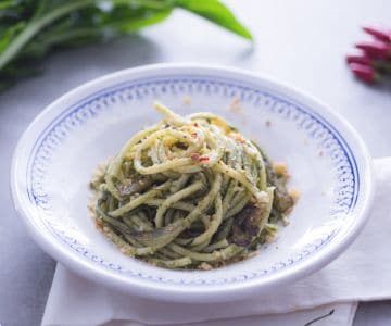 Nudeln mit gekochten Puntarelle