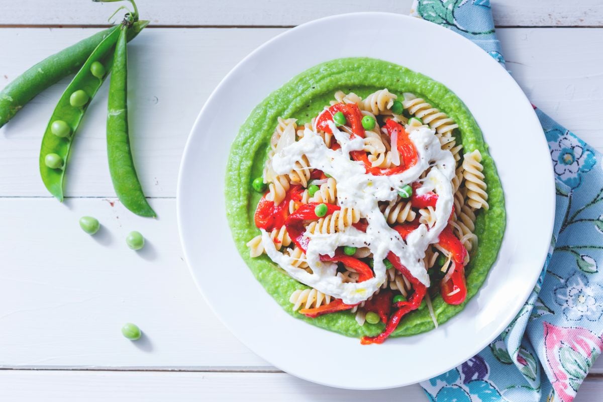 Pasta mit Erbsenschoten