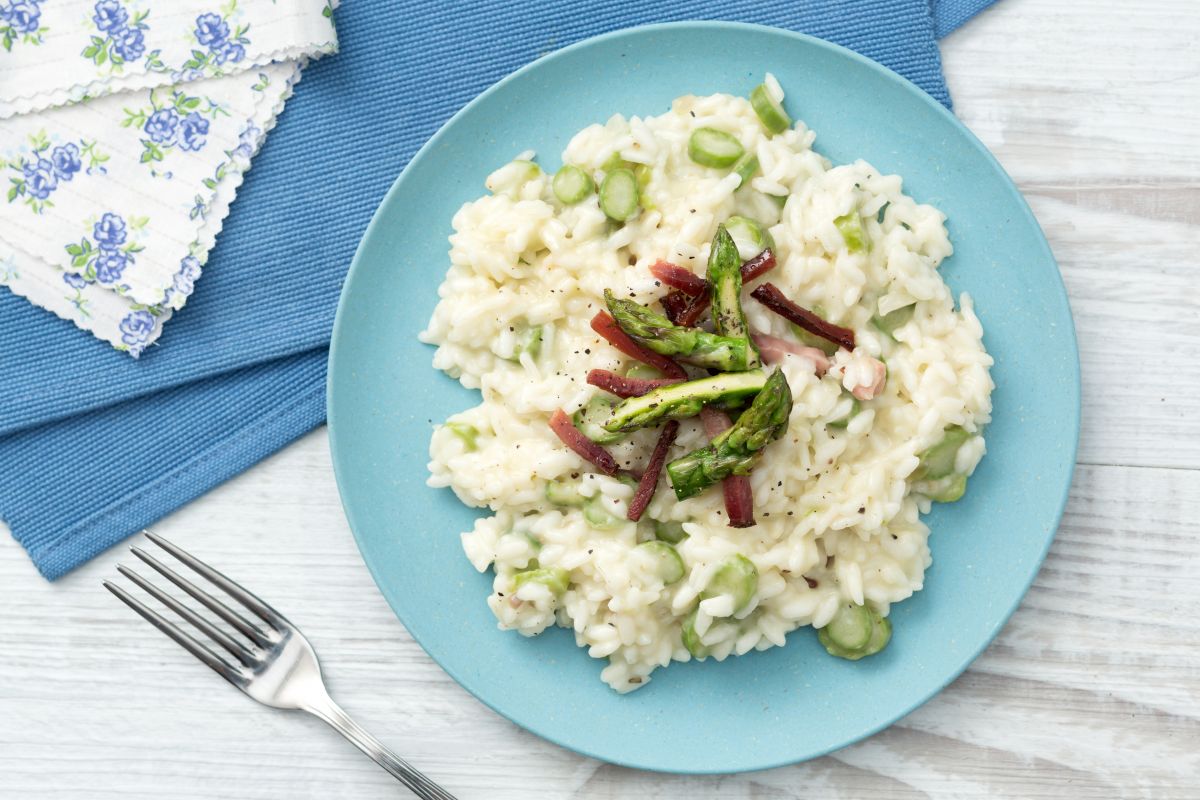 Risotto mit Spargel und Speck
