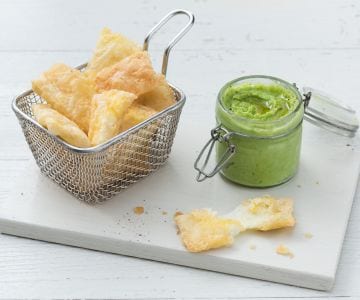 Gebratener Pecorino mit Favabohnencreme