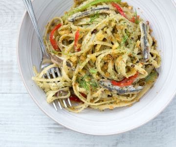 Bavette mit Sardellen und Fenchel-Pesto