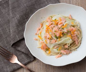 Pasta mit Lachs und Lauchcreme