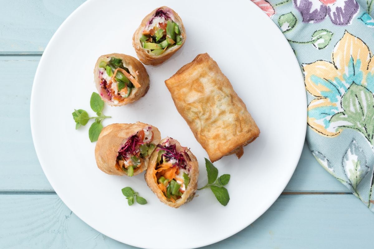 Vegetarische Filoteigröllchen