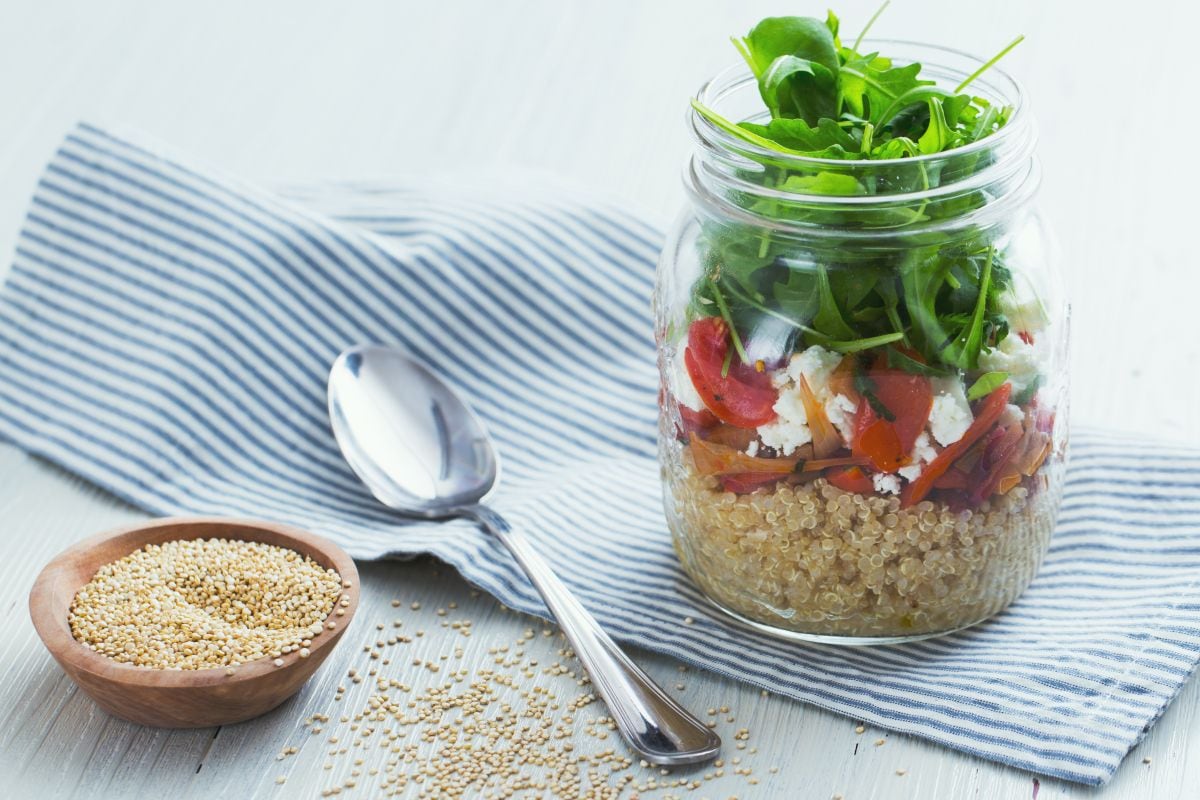 Quinoa mit Auberginen und Minze