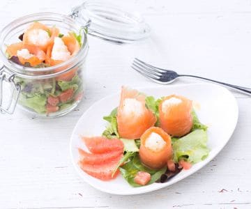 Lachshäppchen mit Grapefruit-Salat