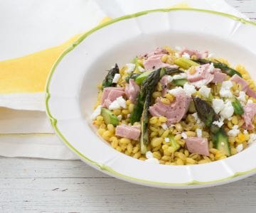 Graupen mit Thunfisch und Safran