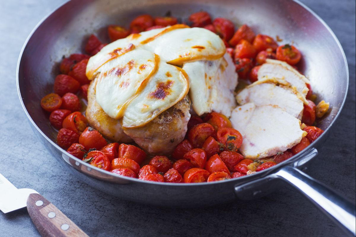 Hähnchenbrust im Ofen mit Scamorza