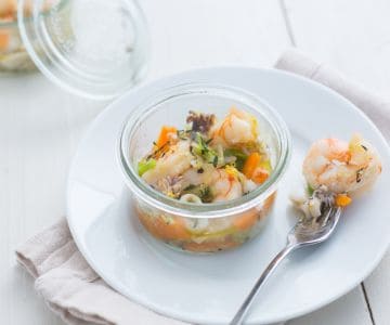 Meeresfrüchtesalat im Glas gekocht