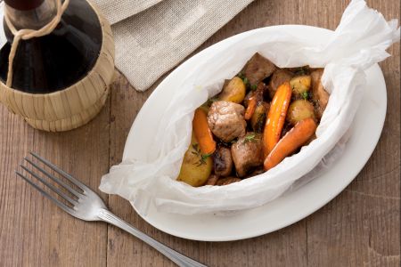 Kalbfleisch- und Gemüse-Päckchen