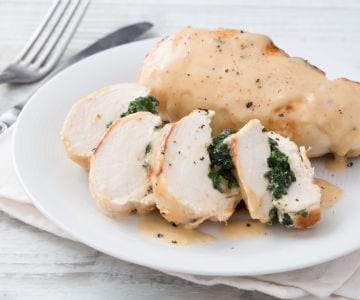 Hähnchentaschen gefüllt mit Ricotta und Spinat