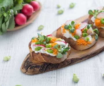 Bruschetta mit Burrata und Gemüse