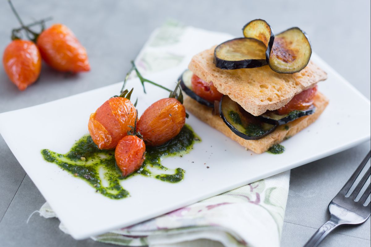 Blätterteig aus Tofu und Auberginen