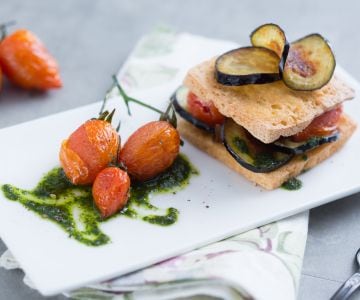 Blätterteig aus Tofu und Auberginen
