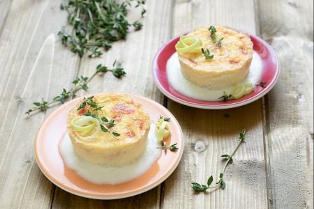 Flan aus Paprika und Lauch